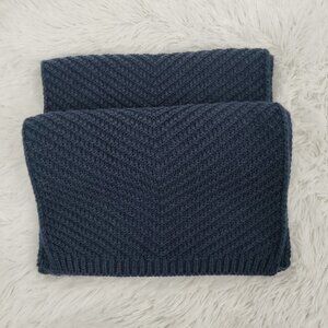 Wilsons Leather Knitted Cable Long Ribbed Winter Scarf Wraps One Size Women Blue